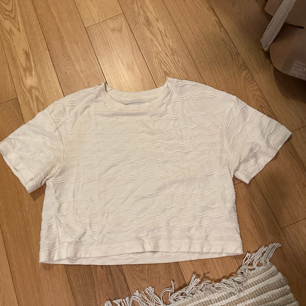 Madewell crop Texture and Thread Shirt